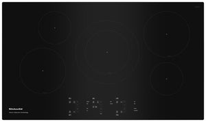 KitchenAid Black 36" 5-Element Electric Sensor Induction Cooktop - KCIG556JBL