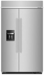 KitchenAid 42" 25.1 Cu. Ft. Fingerprint Resistant Stainless Steel Built-In Side-by-Side Refrigerator - KBSD702MPS