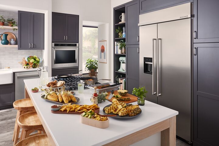 KitchenAid Fingerprint Resistant Stainless Steel 42" Built-In Side-by-Side Refrigerator (25.1 cu. ft.) - KBSD702MPS