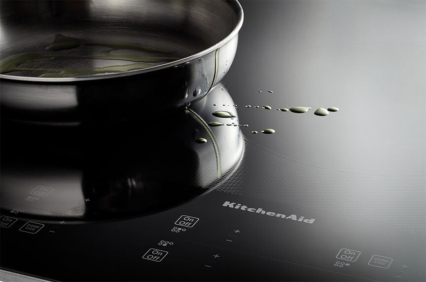 KitchenAid Stainless Steel 30" Electric Cooktop with 5 Elements and Touch-Activated Controls - KCES950KSS