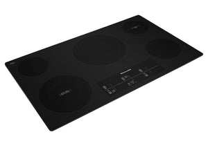 KitchenAid Black 36" Electric Cooktop with 5 Elements and Touch-Activated Controls - KCES956KBL