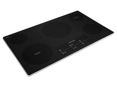 KitchenAid Stainless Steel 36" Electric Cooktop with 5 Elements and Touch-Activated Controls - KCES956KSS