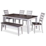 Kona 6-Piece Dining Set - White and Grey-Brown