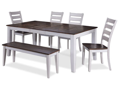 Kona 6-Piece Dining Set - White and Grey-Brown