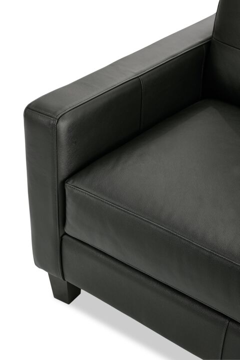 Kylie Leather Loveseat - Dark Grey