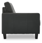 Kylie Leather Loveseat - Dark Grey