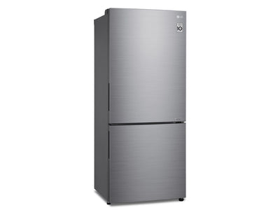 LG Platinum Silver 28" Counter Depth Bottom Freezer Refrigerator with Door Cooling and Flip-up Shelf (15 Cu.Ft) - LBNC15251V