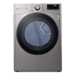 LG Graphite Steel Front Load Electric Steam Dryer with Built-In AI (7.4 Cu.Ft) - DLEX3850V