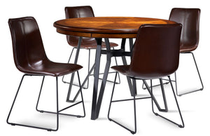 Leo 5-Piece Dining Set - Brown Cherry, Brown