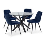 Liliana 5-Piece Dining Set - Blue