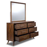Lotus 6 Drawer Dresser - Wire Brushed Brown