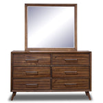 Lotus 6 Drawer Dresser - Wire Brushed Brown