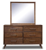 Lotus 6 Drawer Dresser - Wire Brushed Brown