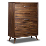 Lotus 5 Piece King Panel Storage Bedroom Package - Wire Brushed Brown