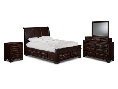 Louis 6-Piece King Storage Bedroom Package - Cherry