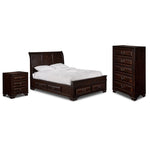 Louis 5-Piece Queen Storage Bedroom Package - Cherry