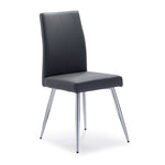 Lydia Dining Chair - Grey, Chrome