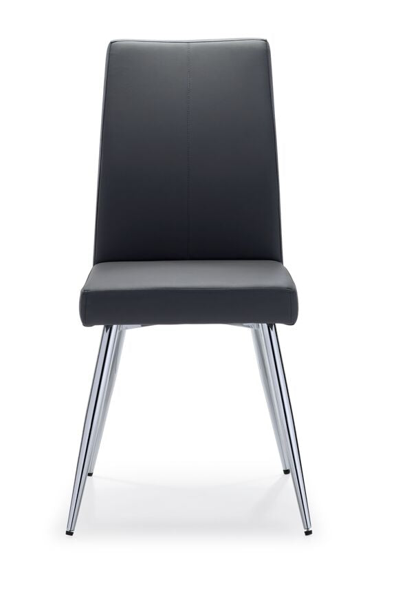 Lydia Dining Chair - Grey, Chrome