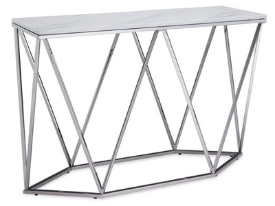 Lynn 48" Sofa Table - Marble and Stainless Steel