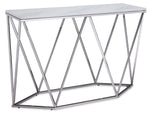 Lynn 48" Sofa Table - Marble and Stainless Steel