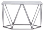 Lynn 48" Sofa Table - Marble and Stainless Steel