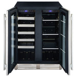 Marathon 24" Black Steel French Door Dual Zone Beverage Cooler (5.0 cu. ft.) - MBWC56-FDBLS