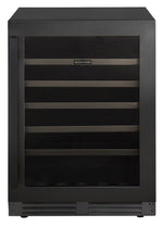 Marathon 24" Black Steel Single Zone Undercounter Convertible Wine/Beverage Cooler (5.4 cu.ft) - MBWC56-BLS