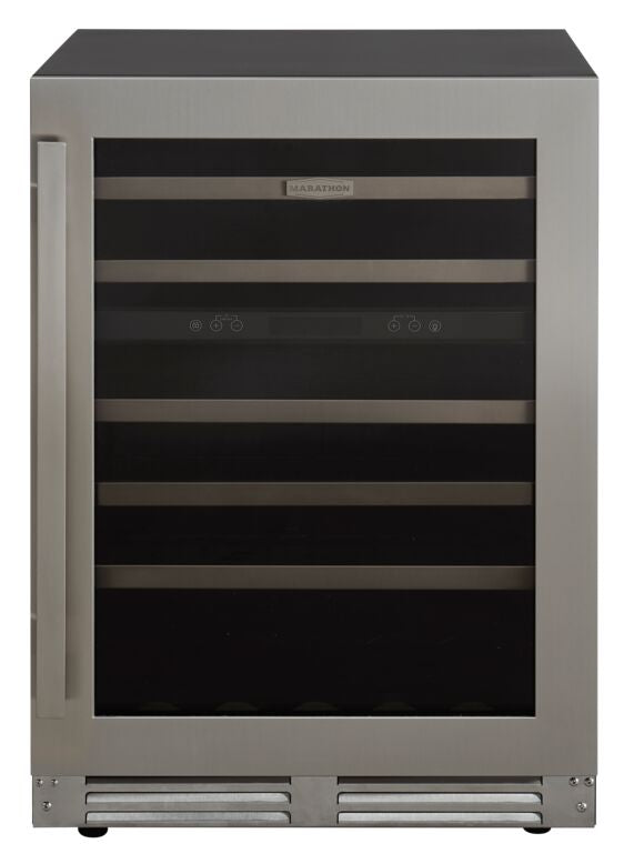 Marathon 24" Stainless Steel Dual Zone Undercounter Wine Cellar (5.4 cu. ft.) - MWC56-DSS