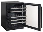 Marathon 24" Black Steel Dual Zone Undercounter Wine Cellar (5.4 cu. ft.) - MWC56-DBLS