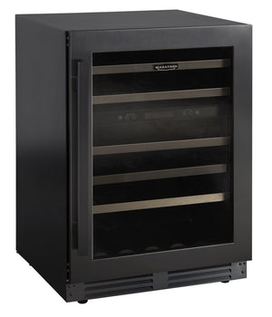 Marathon 24" Black Steel Dual Zone Undercounter Wine Cellar (5.4 cu. ft.) - MWC56-DBLS