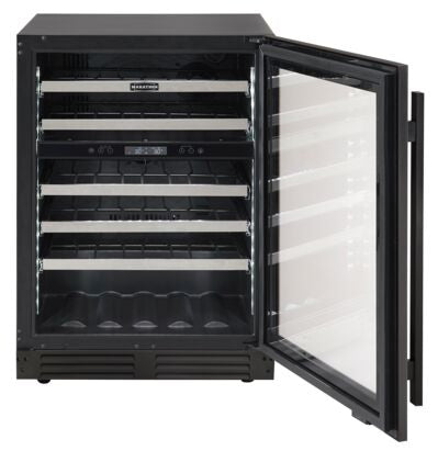 Marathon 24" Black Steel Dual Zone Undercounter Wine Cellar (5.4 cu. ft.) - MWC56-DBLS