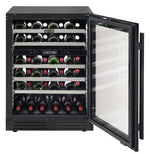 Marathon 24" Black Steel Dual Zone Undercounter Wine Cellar (5.4 cu. ft.) - MWC56-DBLS