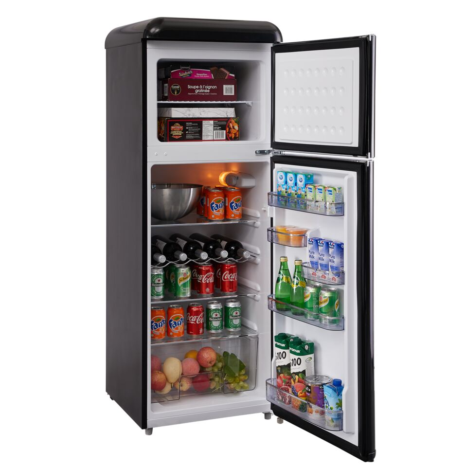 Epic 21.5" 7.5 Cu. Ft. Black Retro Top-Freezer Refrigerator - ERR82BL-1