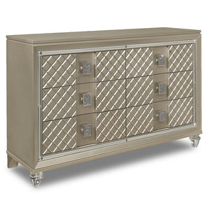 Meera 6 Drawer Dresser - Champagne