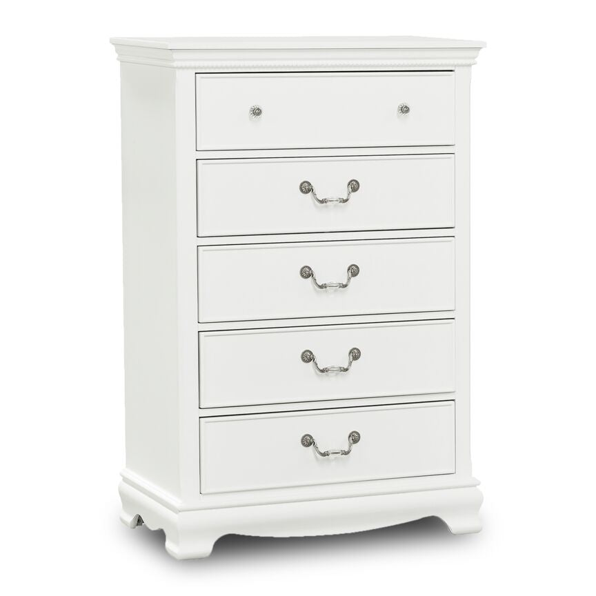 Melanie 5-Drawer Chest - White