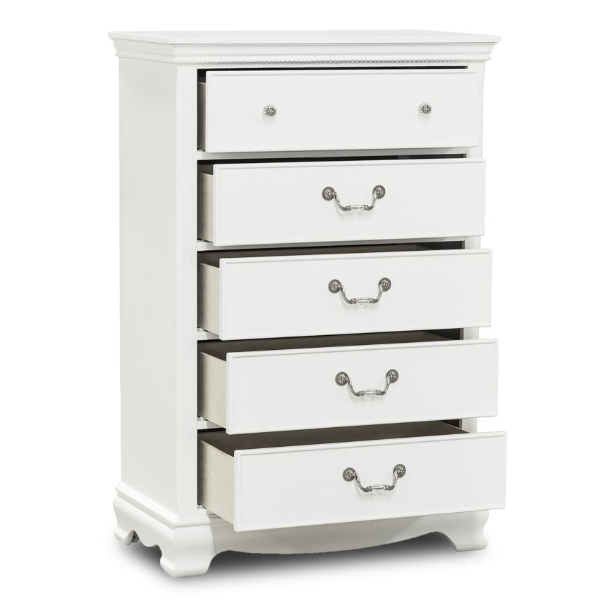 Melanie 5-Drawer Chest - White