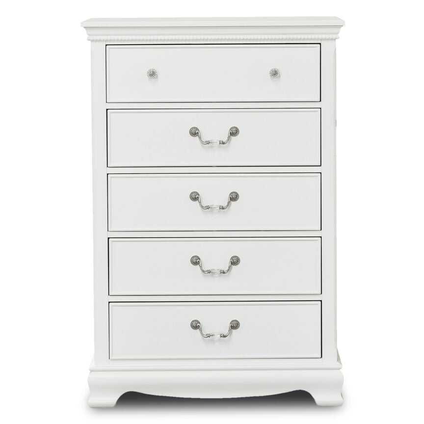 Melanie 5-Drawer Chest - White