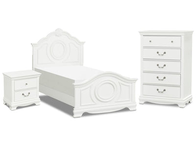 Melanie 5-Piece Twin Bedroom Package - White