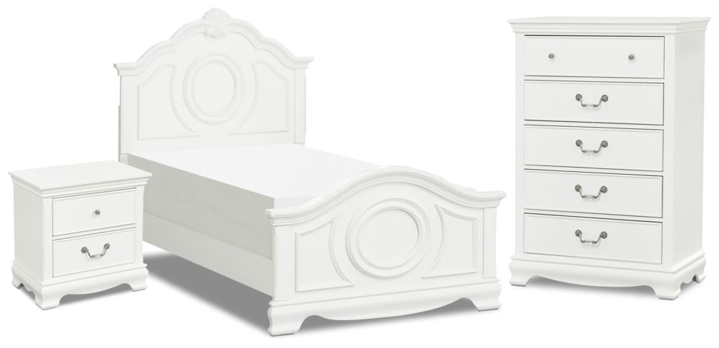 Melanie 5-Piece Twin Bedroom Package - White