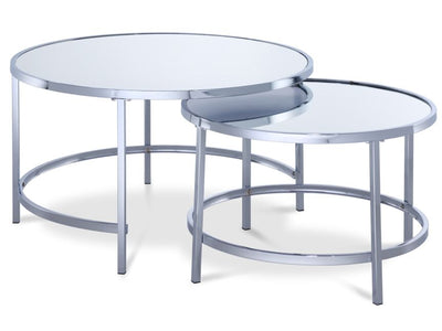 Mira Coffee Table - Mirrored Glass, Silver