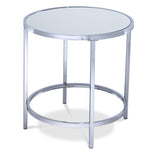 Mira End Table - Mirrored Glass, Silver