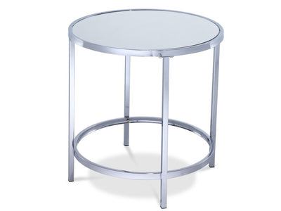 Mira 24" End Table - Mirrored Glass, Silver