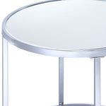 Mira 24" End Table - Mirrored Glass, Silver
