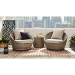 Monaco - 3-Piece Swivel Set With Round Table - Grey and Light Brown