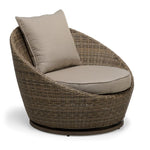 Monaco - 3-Piece Swivel Set With Round Table - Grey and Light Brown