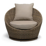 Monaco - 3-Piece Swivel Set With Round Table - Grey and Light Brown
