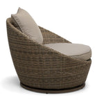 Monaco - 3-Piece Swivel Set With Round Table - Grey and Light Brown