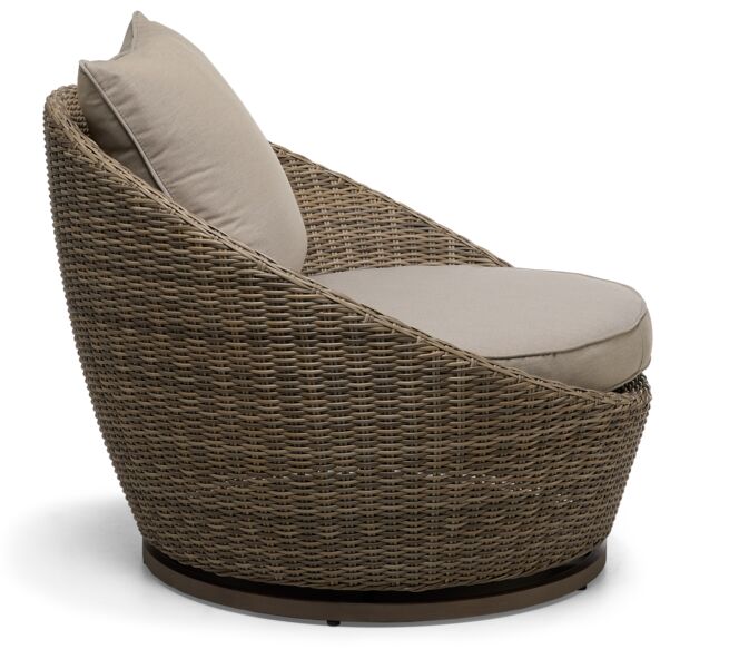 Monaco - 3-Piece Swivel Set With Round Table - Grey and Light Brown