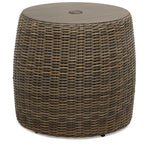 Monaco - 3-Piece Swivel Set With Round Table - Grey and Light Brown