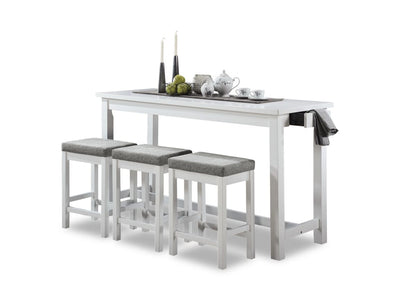 Nova 4-Piece Counter-Height Dining Set - White and Grey